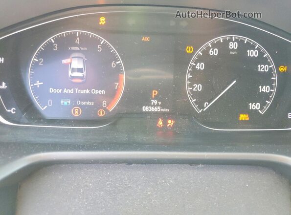 1HGCV1F11KA102085 2019 HONDA ACCORD White Widok zestawu wskaźników