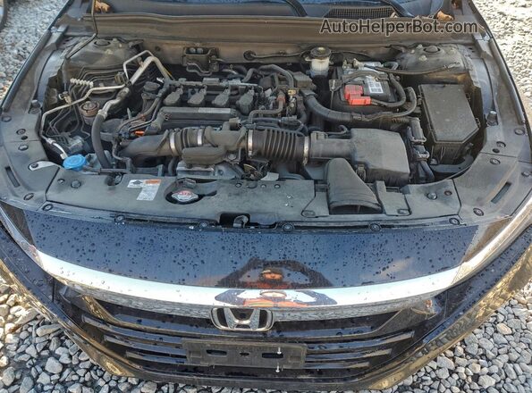 1HGCV1F12JA263382 2018 HONDA ACCORD Black უკანა სალონის ხედი