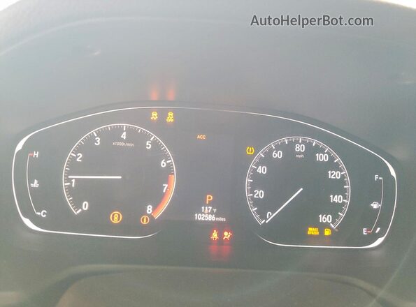 1HGCV1F13KA084589 2019 HONDA ACCORD White Widok zestawu wskaźników