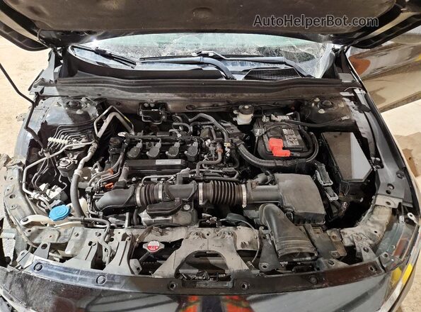 1HGCV1F13KA806692 2019 HONDA ACCORD Black Widok wnętrza z tyłu