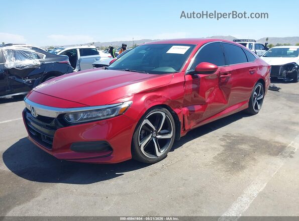1HGCV1F14JA200686 2018 HONDA ACCORD Red Передня ліва чверть