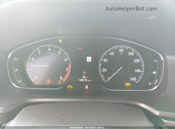 1HGCV1F15KA048113 2019 HONDA ACCORD Silver Widok tylnych siedzeń
