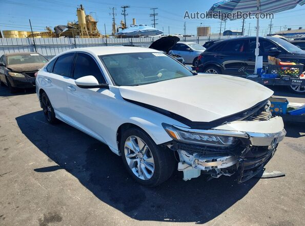 1HGCV1F15KA075313 2019 HONDA ACCORD Белый Передняя правая четверть