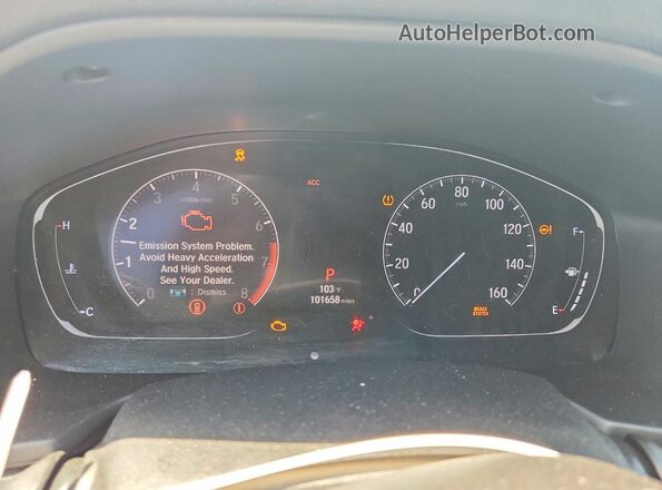 1HGCV1F15KA075313 2019 HONDA ACCORD Белый Вид щитка приборов