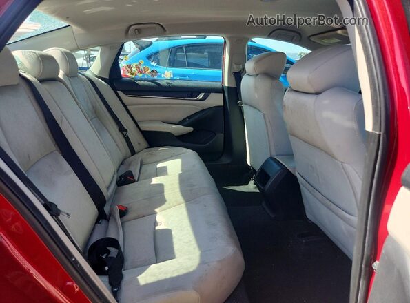 1HGCV1F18JA072145 2018 HONDA ACCORD Red Вид задніх сидінь