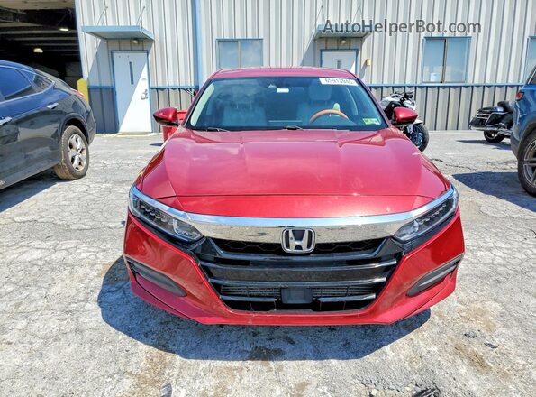 1HGCV1F19JA050283 2018 HONDA ACCORD Red Вид спереду