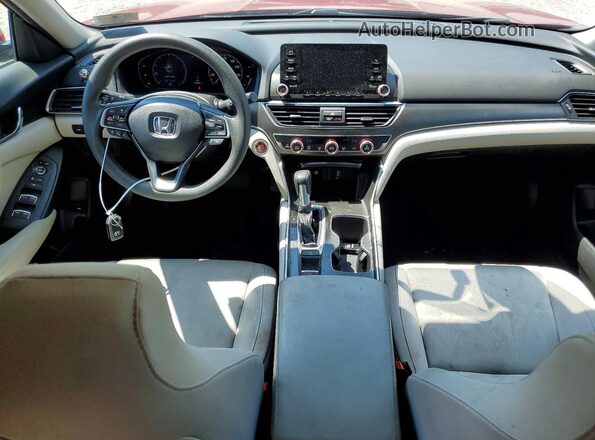 1HGCV1F19JA050283 2018 HONDA ACCORD Red Вид панелі приладів