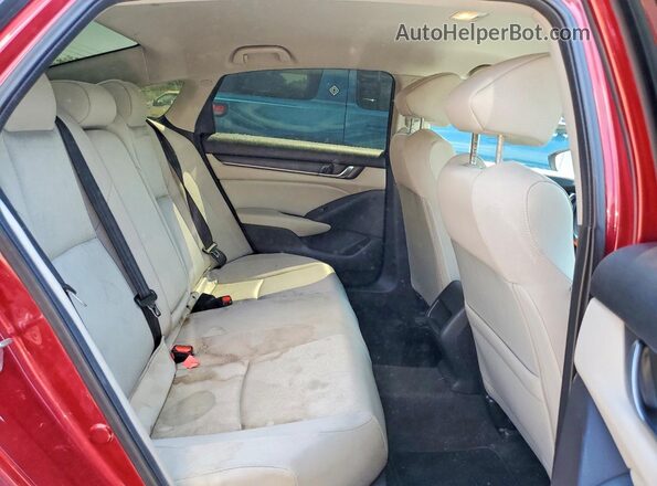 1HGCV1F19JA050283 2018 HONDA ACCORD Red Вид задніх сидінь