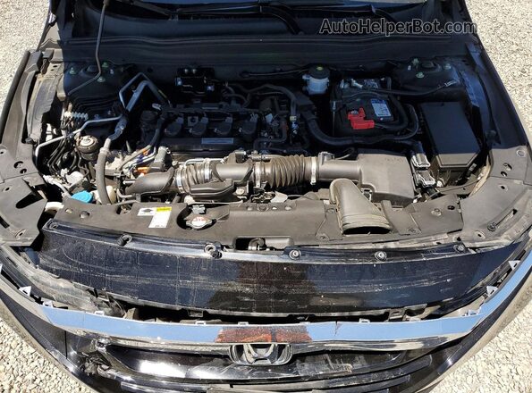 1HGCV1F19JA173808 2018 HONDA ACCORD Black Вид задньої частини салону