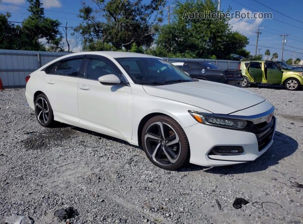 1HGCV1F19KA143032 2019 HONDA ACCORD Белый Передняя правая четверть