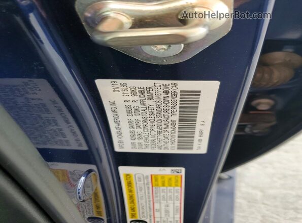 1HGCV1F1XKA043957 2019 HONDA ACCORD Blue ძრავის განყოფილების ხედი