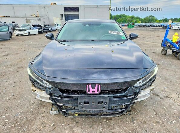 1HGCV1F1XKA086095 2019 HONDA ACCORD Black Вид спереду