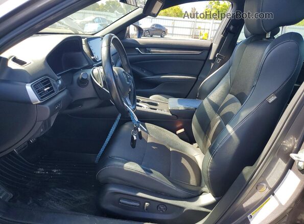 1HGCV1F30JA076675 2018 HONDA ACCORD Charcoal წინა სალონის ხედი
