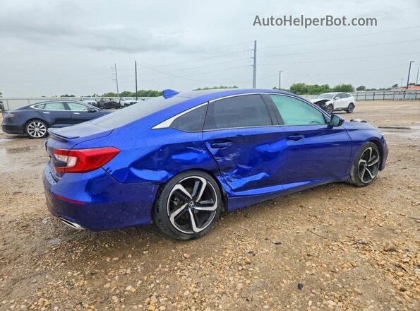 1HGCV1F30JA193818 2018 HONDA ACCORD Blue Задня права чверть