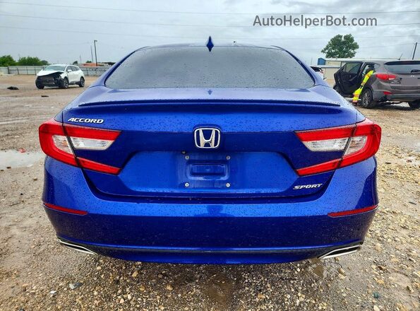 1HGCV1F30JA193818 2018 HONDA ACCORD Blue Вид ззаду
