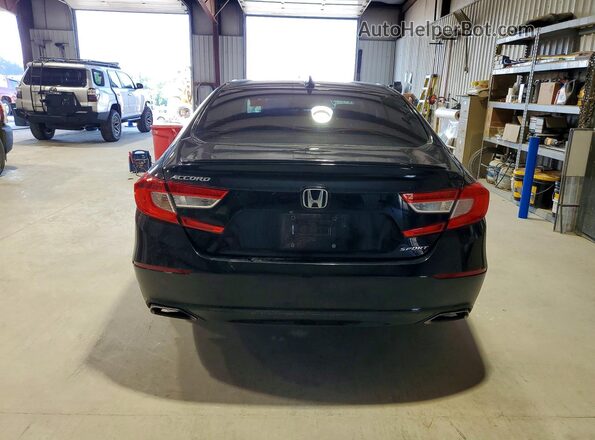 1HGCV1F30JA225280 2018 HONDA ACCORD Black Widok z tyłu