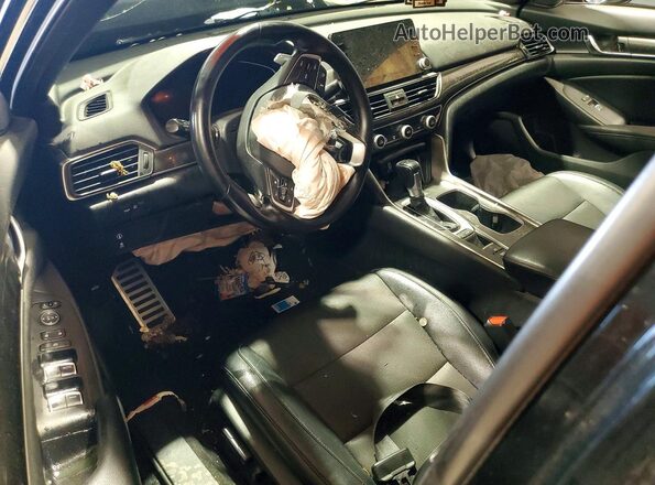 1HGCV1F30JA225280 2018 HONDA ACCORD Black Widok deski rozdzielczej