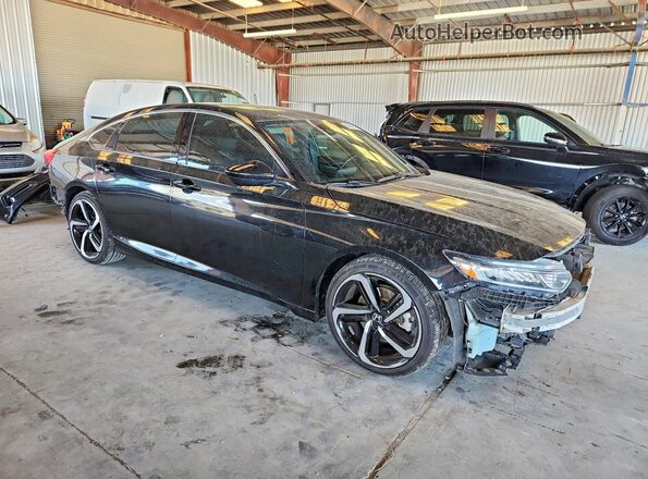 1HGCV1F30JA267982 2018 HONDA ACCORD Black წინა მარჯვენა