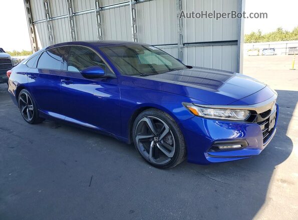 1HGCV1F30KA054516 2019 HONDA ACCORD Blue Przód prawy