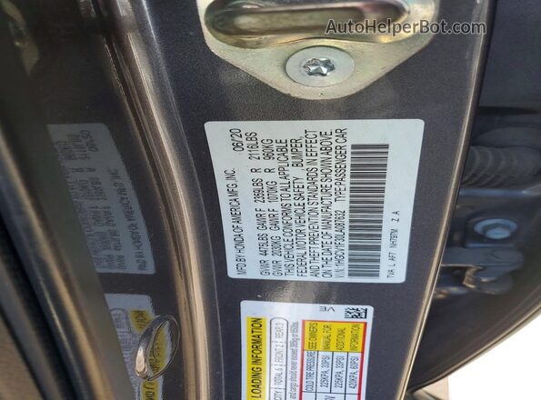 1HGCV1F30LA087632 2020 HONDA ACCORD Серый Вид подкапотного пространства
