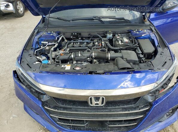 1HGCV1F30NA104707 2022 HONDA ACCORD Blue Вид задньої частини салону
