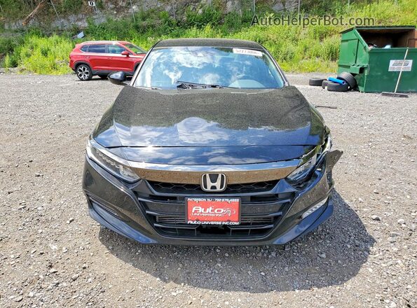 1HGCV1F31JA058041 2018 HONDA ACCORD Black Front view