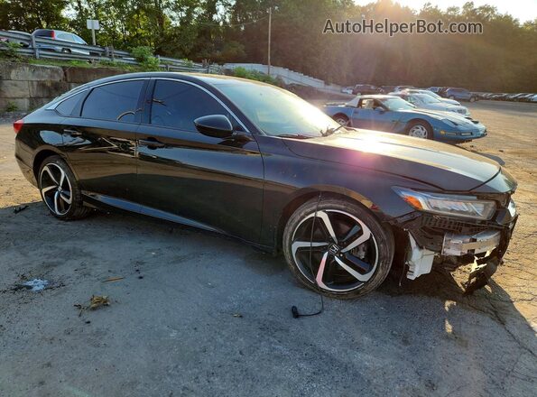 1HGCV1F31KA127585 2019 HONDA ACCORD Black Delantero derecho