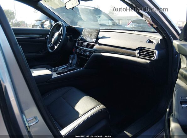 1HGCV1F31KA146959 2019 HONDA ACCORD Серый Вид салона спереди