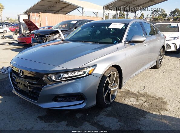 1HGCV1F31KA146959 2019 HONDA ACCORD Серый Передняя левая четверть
