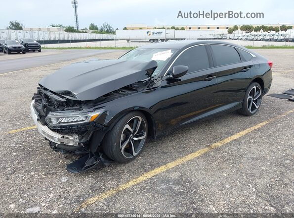 1HGCV1F31LA018142 2020 HONDA ACCORD Black Przód lewy