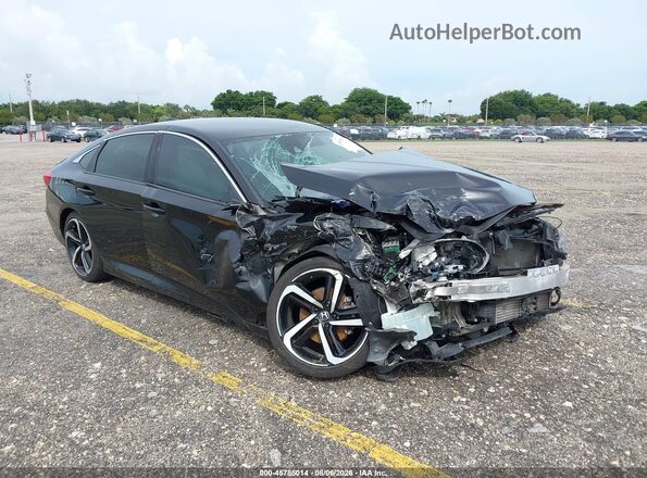 1HGCV1F31LA018142 2020 HONDA ACCORD Black Widok z przodu