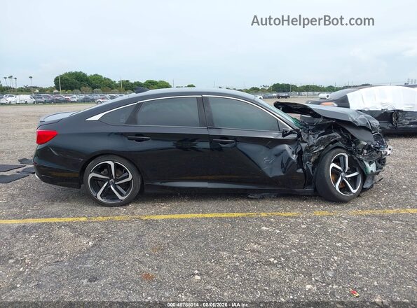 1HGCV1F31LA018142 2020 HONDA ACCORD Black Widok zestawu wskaźników