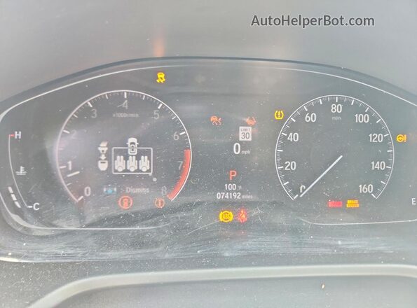 1HGCV1F31MA017333 2021 HONDA ACCORD Gray Вид щитка приладів