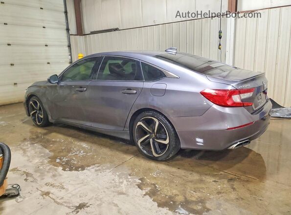 1HGCV1F32JA007308 2018 HONDA ACCORD Gray Trasero izquierdo
