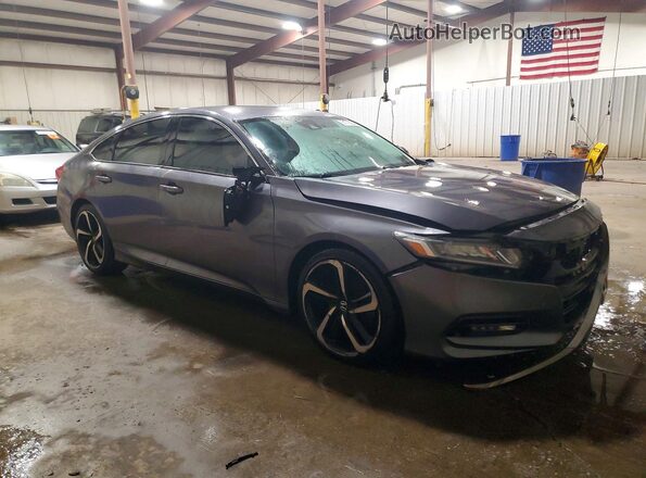 1HGCV1F32JA007308 2018 HONDA ACCORD Gray Delantero derecho