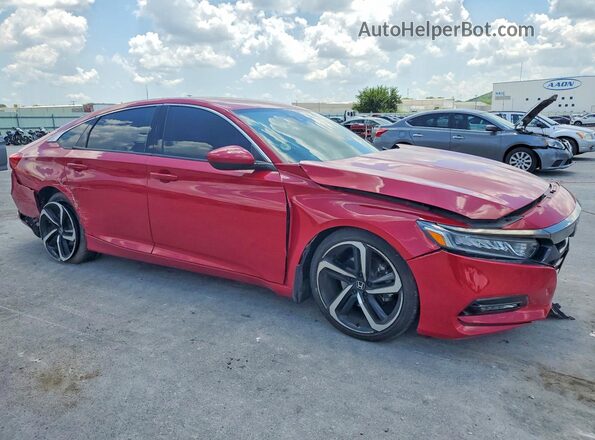 1HGCV1F32JA083496 2018 HONDA ACCORD Red Przód prawy
