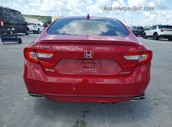 1HGCV1F32JA083496 2018 HONDA ACCORD Red Widok z tyłu