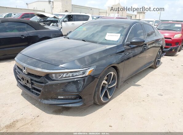 1HGCV1F32JA130462 2018 HONDA ACCORD Черный Передняя левая четверть