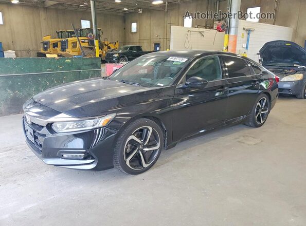 1HGCV1F32JA148993 2018 HONDA ACCORD Black უკანა მარცხენა