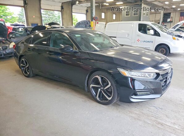 1HGCV1F32JA148993 2018 HONDA ACCORD Black წინა ხედი