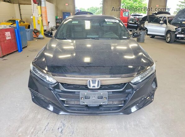 1HGCV1F32JA148993 2018 HONDA ACCORD Black უკანა ხედი