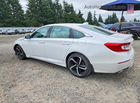 1HGCV1F32JA219318 2018 HONDA ACCORD White Trasero izquierdo