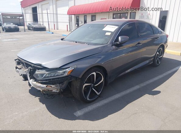 1HGCV1F32JA231310 2018 HONDA ACCORD Gray Առջևի ձախ երեք քառորդ տեսարան