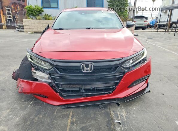 1HGCV1F32JA256529 2018 HONDA ACCORD Красный Вид спереди