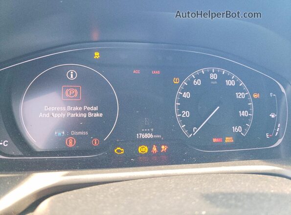 1HGCV1F32KA001140 2019 HONDA ACCORD Silver Вид щитка приладів