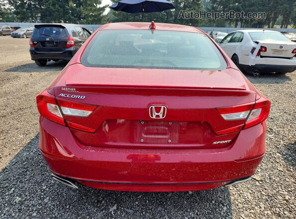 1HGCV1F32KA020707 2019 HONDA ACCORD Red უკანა ხედი