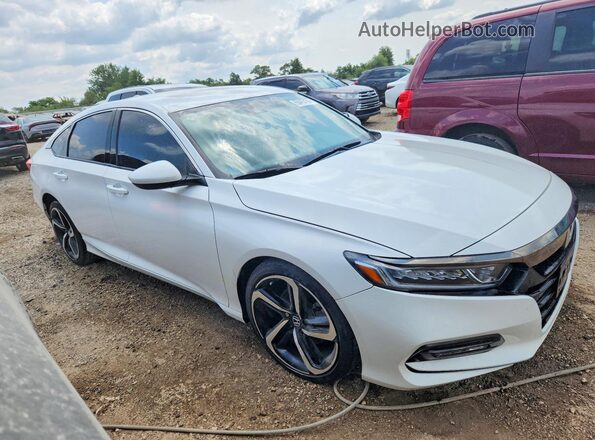 1HGCV1F32KA045297 2019 HONDA ACCORD White Front right