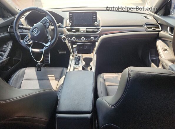 1HGCV1F32KA045297 2019 HONDA ACCORD White Dashboard view