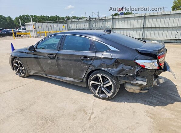 1HGCV1F32KA065940 2019 HONDA ACCORD Black Trasero izquierdo