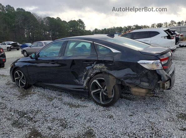 1HGCV1F32KA128812 2019 HONDA ACCORD Black Trasero izquierdo